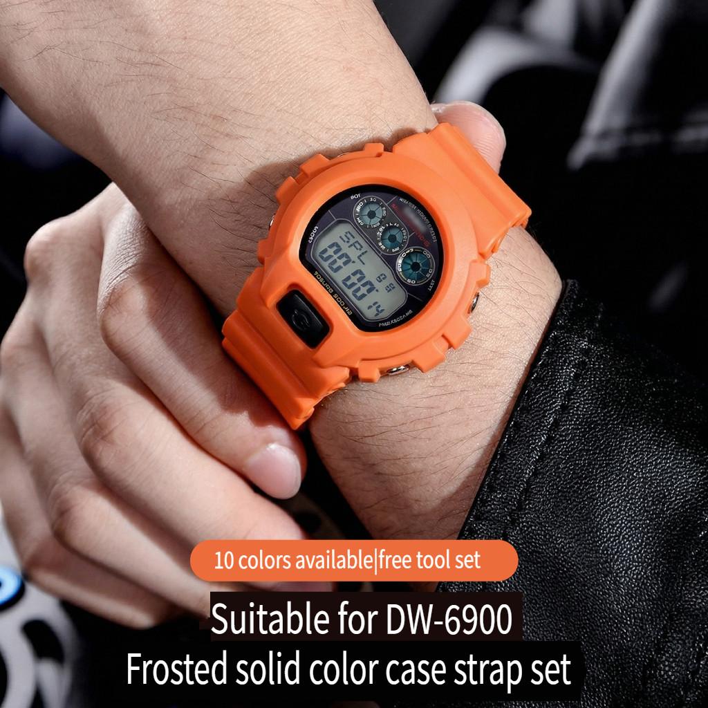 Für Casio G-Shock DW-6900/6600/6930 Ersatz Gummi Silikon Mattes Uhrenarmband Armband Armband + Gehäuse