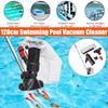 Pond Fountain Skimmer Bottom Vacuum Cleaner Brush Swimming Pool Cleaner Set With Handle Swimming Pool Cleaning Tool 120cm Silver