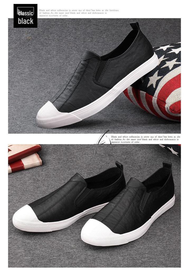 2026 Spring Men's Casual Trendy Leather Slip-On Low-Top Shoes