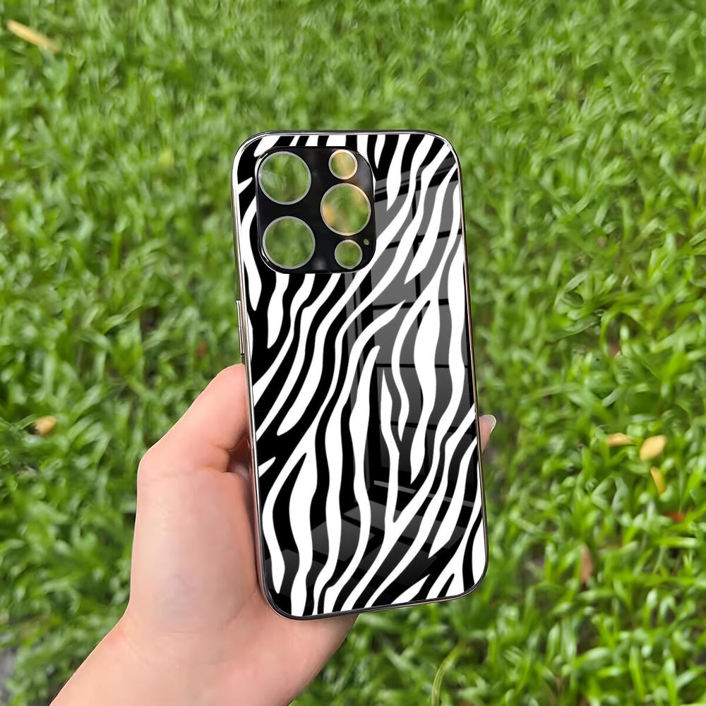 

Fashion Zebra Stripe Phone Case For IPhone 16 15 14 13 12 11 Pro Max Plus Mini MagSafe Glass Cover IPHONE16 PRO-1