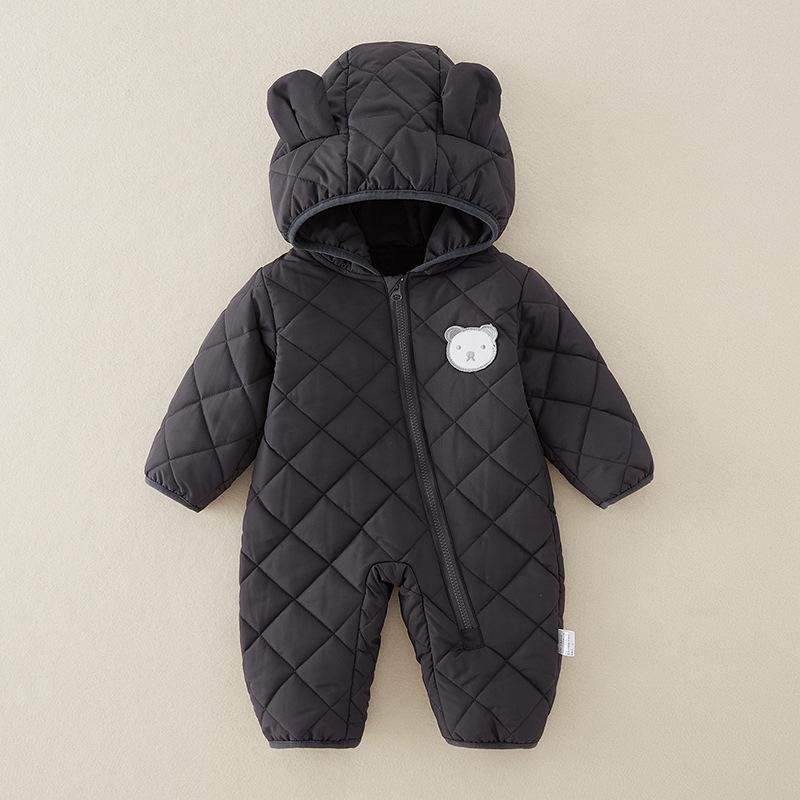 Winter-Outfit für Säuglinge und Kleinkinder, verdickte, mit Kapuze, Baumwolle gefütterte Jacke, Mantel, Neugeborene Jungen und Mädchen, Baby-Herbst- und Winteranzug