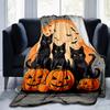 1pc Halloween Night Black Cats Blanket  Softs, Warm Cozy Bedding Decorative Coverlet, Living Room, Travel, Camping, Car Blankets