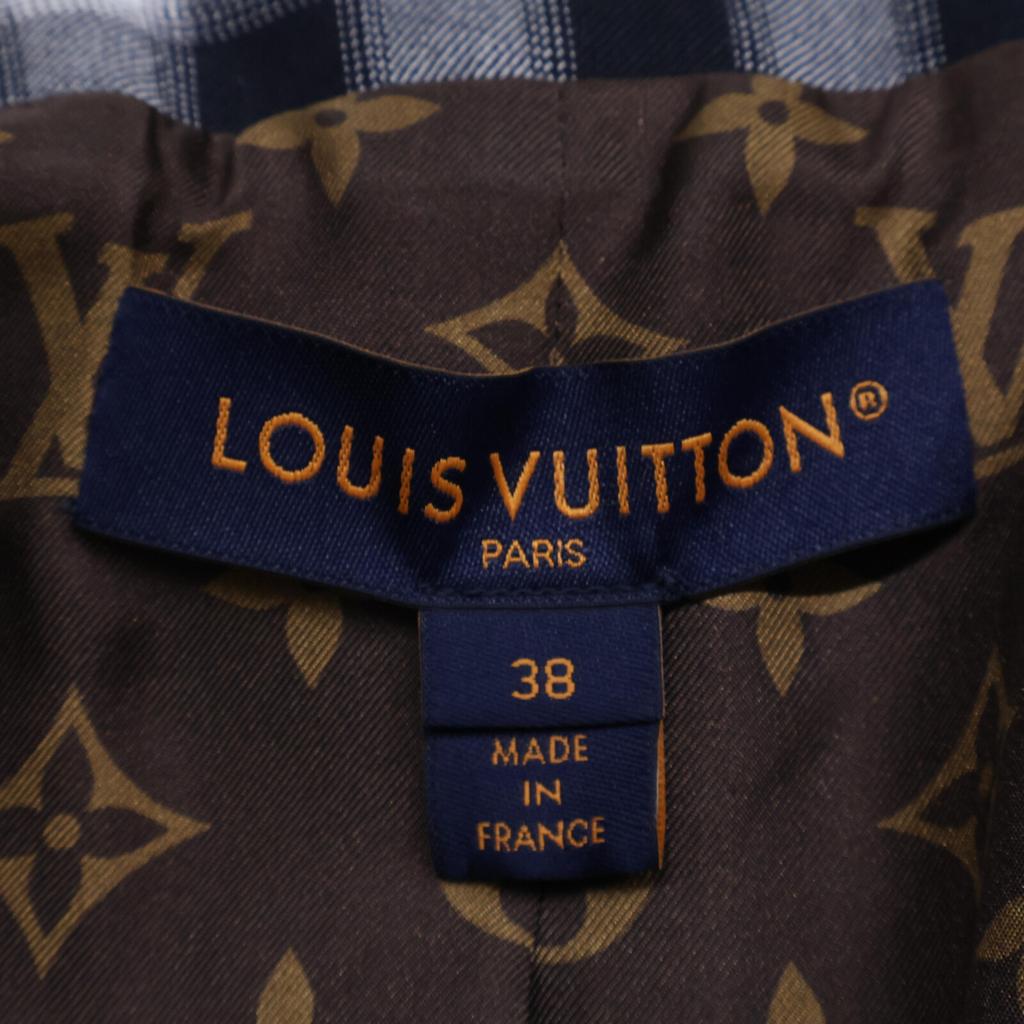 LOUIS VUITTON [Good condition/Domestic regular/2011 model] RW232W 012 FPVB01 Vichy check plain pie blazer/ Jacket 38 Black WhiteUsed