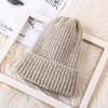 New Hat Women's Winter Korean Style New Candy Color Light Board Woolen Hat To Keep Warm and Ear Protecting Vertical Striped Knitted Hat Trendy
