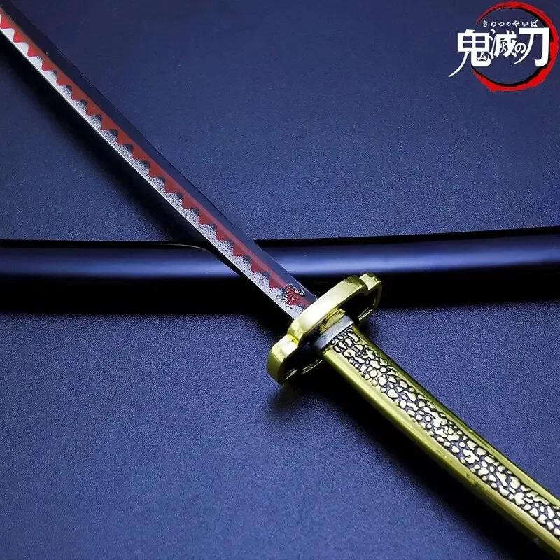 26cm Demon Slayer Katana Swords Alloy Real Katana Samurai Cosplay Home Decoration Edge Bedroom Decor Japanese Kid Toy Anime Gift