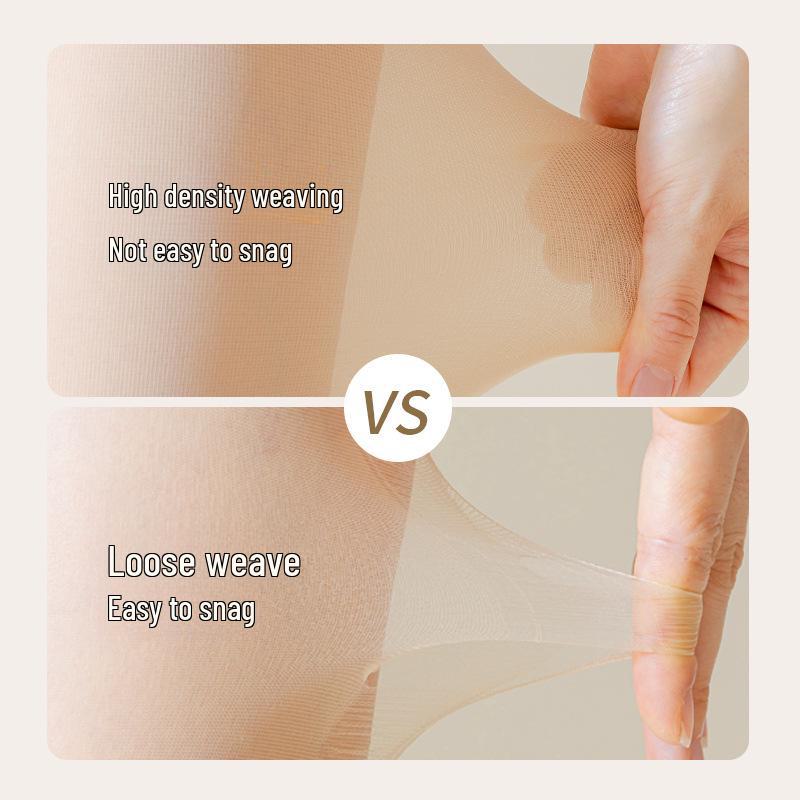 Women's Black Silk Double-Layer Plus Velvet Pantyhose for Autumn/Winter