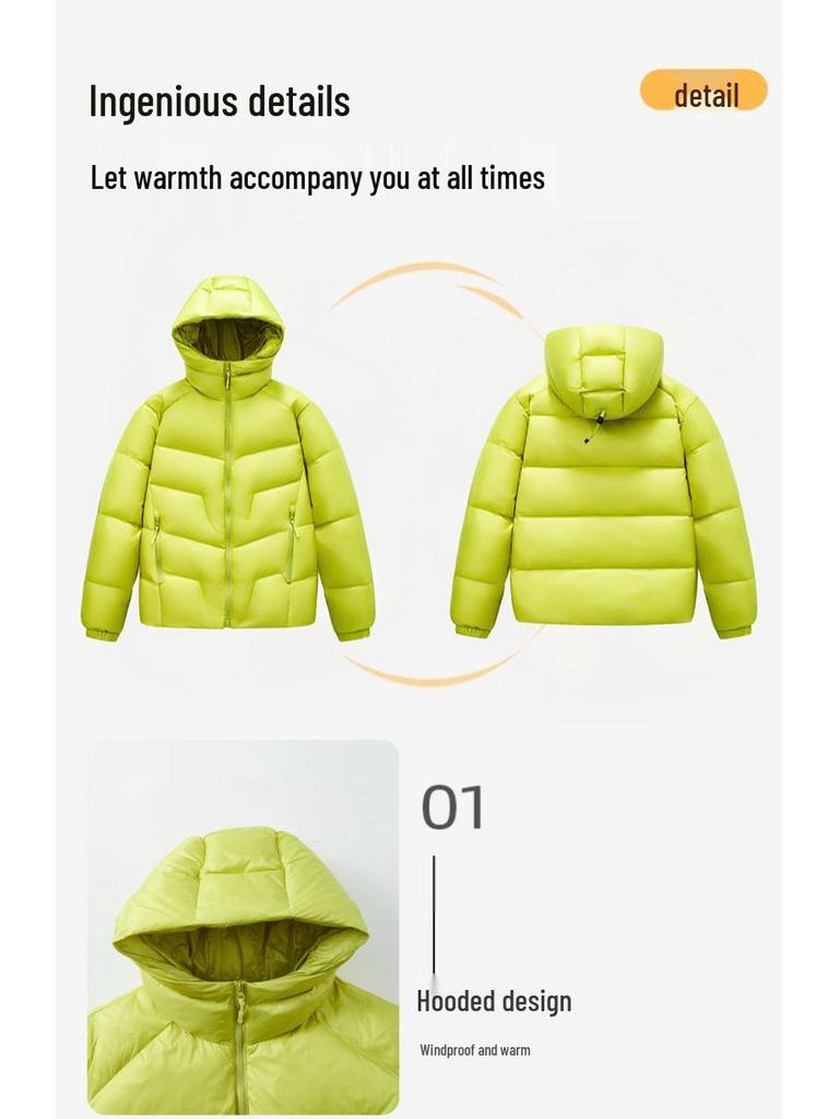 2025 Winter Hooded Trendy Down Jacket - Stylish Solid Color Loose Casual Coat