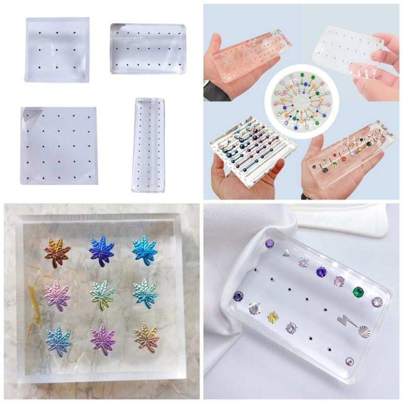 Acrylic Piercing Jewelry Display Stand Clear Organizer Body Jewelry Holder Suitable for Rings Earrings Piercing Jewelry