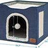 Zusammenklappbares Katzenhaus Hocker, Geschlossener Haustierversteck für Innenräume mit Hängendem Spielzeugball
