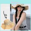 Straw Hat Sun Protection With Large Brim For Beach Vacation And Outdoor Activities