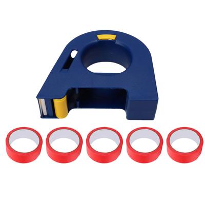 Malerkreppband-Applikator Maskier-Meister-Spender Tragbarer Cutter für Boden Wand Fenster Türen Schränke Malen mit 5 Rollen 35 mm Breite Rote Aufkleber