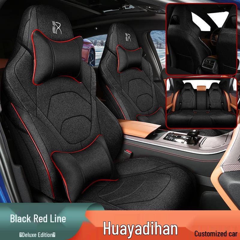 Breathable Linen Car Seat Cover for BYD Han: 5-Seater, All-Season, Full Surround Universal Cushion