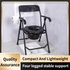 Household Elderly Toilet Seat Portable Stainless Steel Toilet Stool Foldable Pregnant Women's Toilet Chair