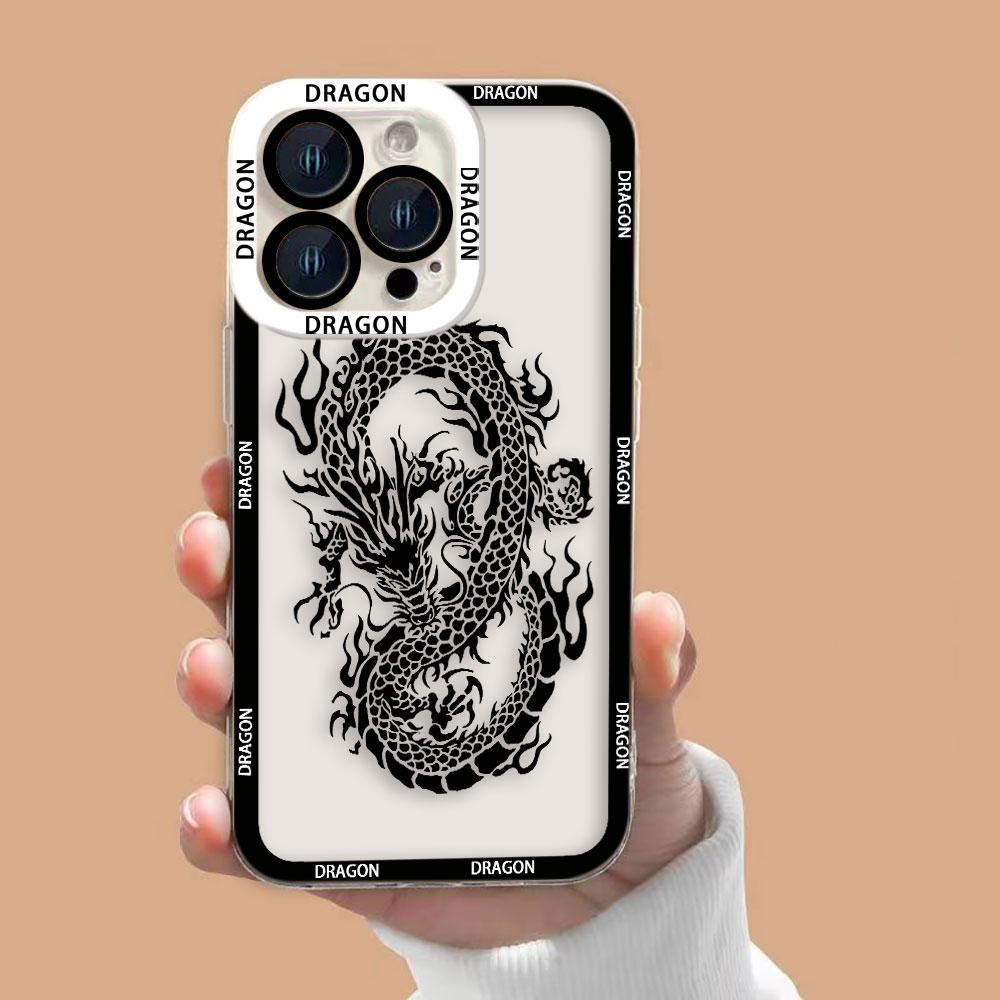 Oriental Style Chinese Dragon Clear Phone Case For Samsung Galaxy S26 S25 S24 S23 S22 S21 S20 FE PLUS ULTRA EDGE TPU Case Shell