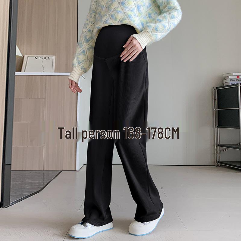Tall Maternity Wide-Leg Pants with Extended Length and Velvet for Spring/Autumn L