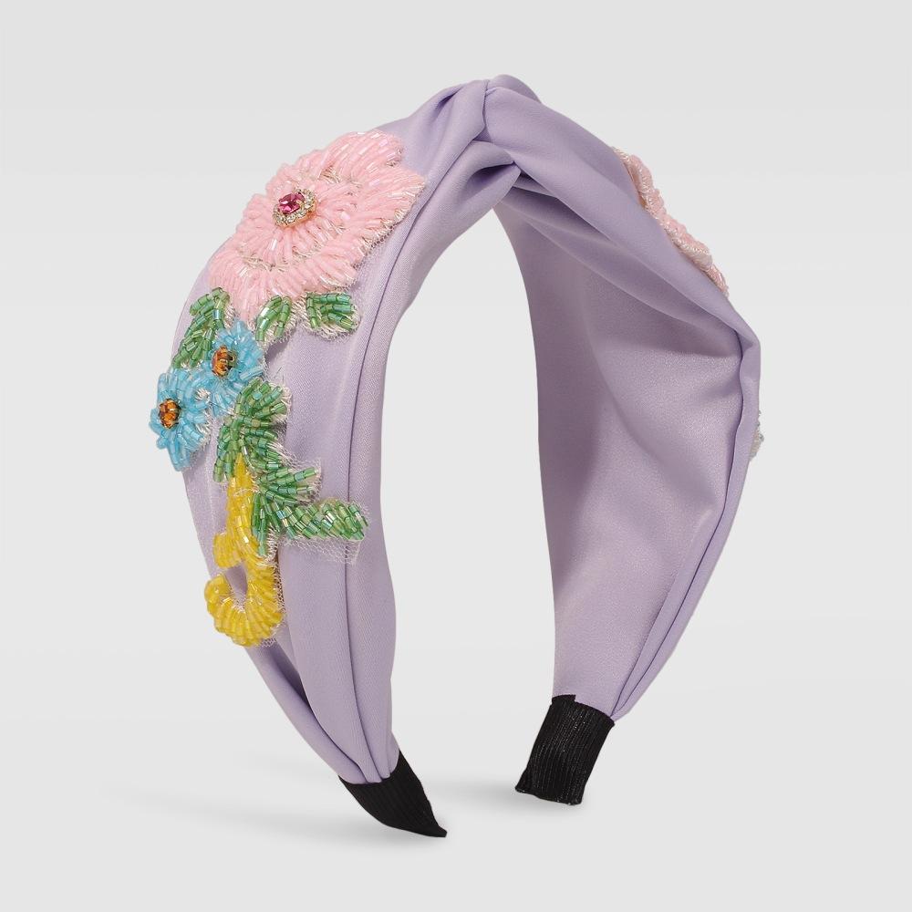 Colorful Rhinestone Headband Middle Knot Turban Hairband For Women Girls Handmade Casual Head Band New Fashion Hair Accessories