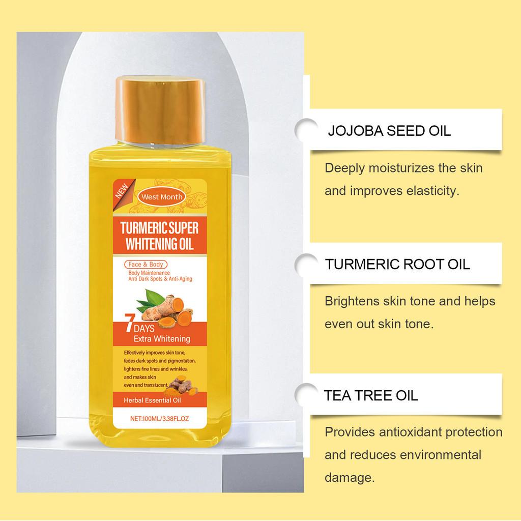 Nourishing West Month Turmeric Body Care Oil For Hydrating And Brightening Skin