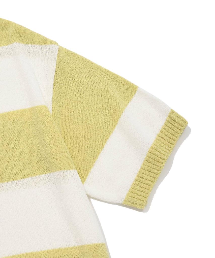 COVERNAT C Logo Rugby Collar Half Knit Lime