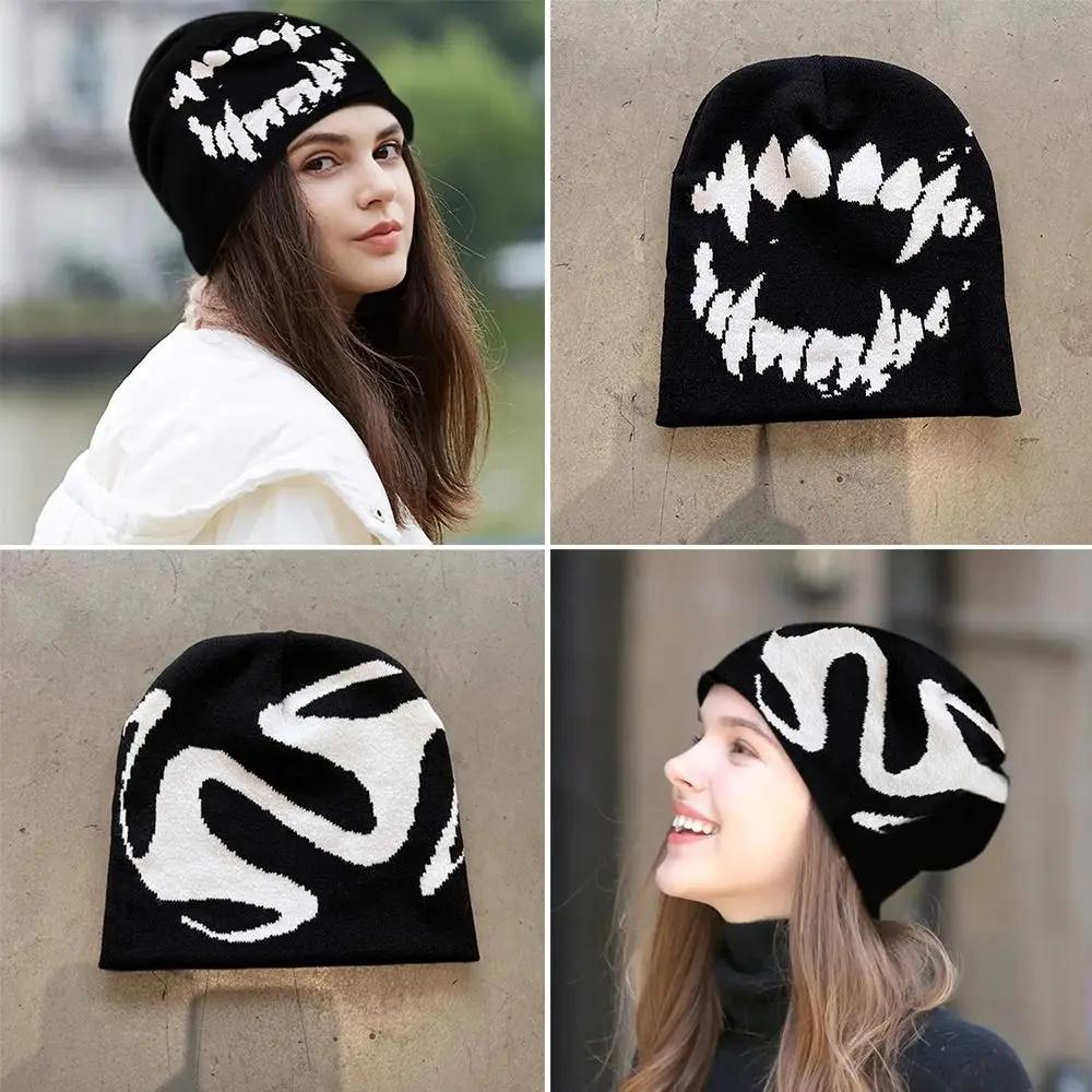 Fashion Y2k Streetwear Women Hat Pullover Warm Knitting Hat Hip Hop Beanies Hats