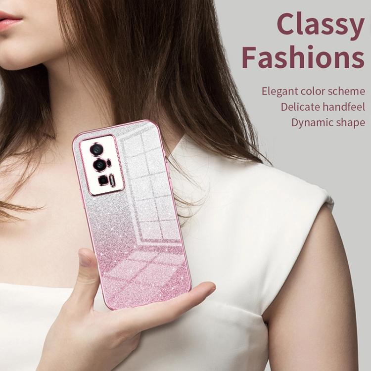 Gradient Glitter Powder Electroplated Phone Case