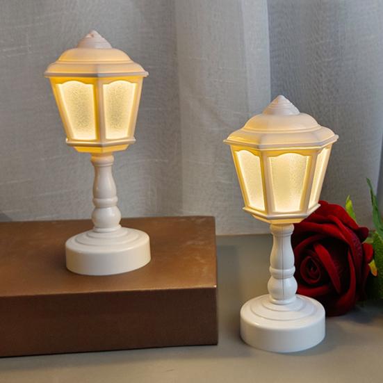 LED noční světlo jemná teplá záře bez blikání na baterie retro styl LED stolní lampa noční světlo dekorace