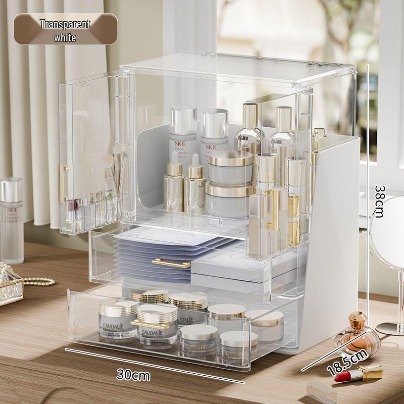 Schicke Transparente Kosmetik-Organizer-Box - Staubdichte Aufbewahrung für Hautpflege, Lippenstifte und Make-up