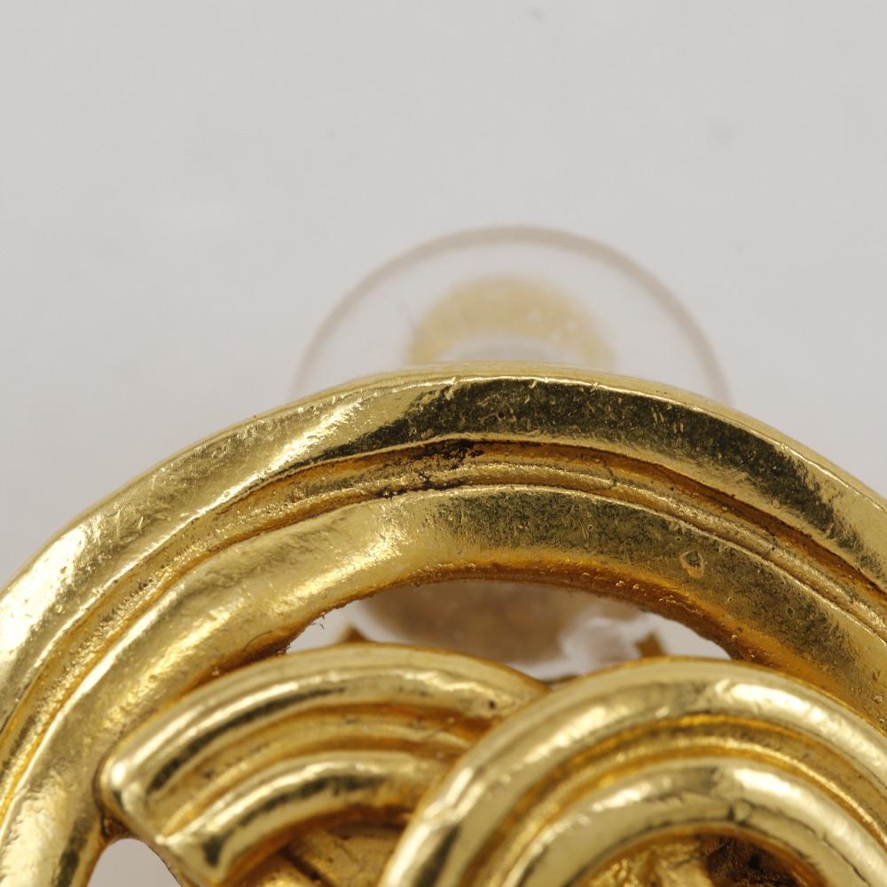 CHANEL COCO Mark Earring vintage Plated Gold 11.7g Women Used