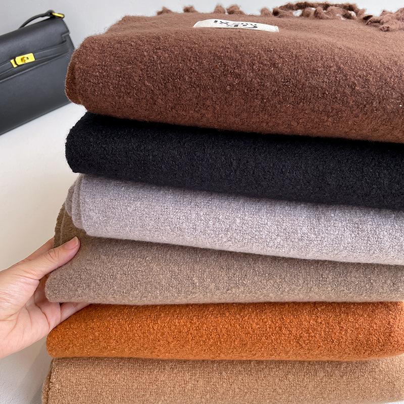 New solid color casual scarf simple fashion scarf men's and women's thickened versatile shawl
