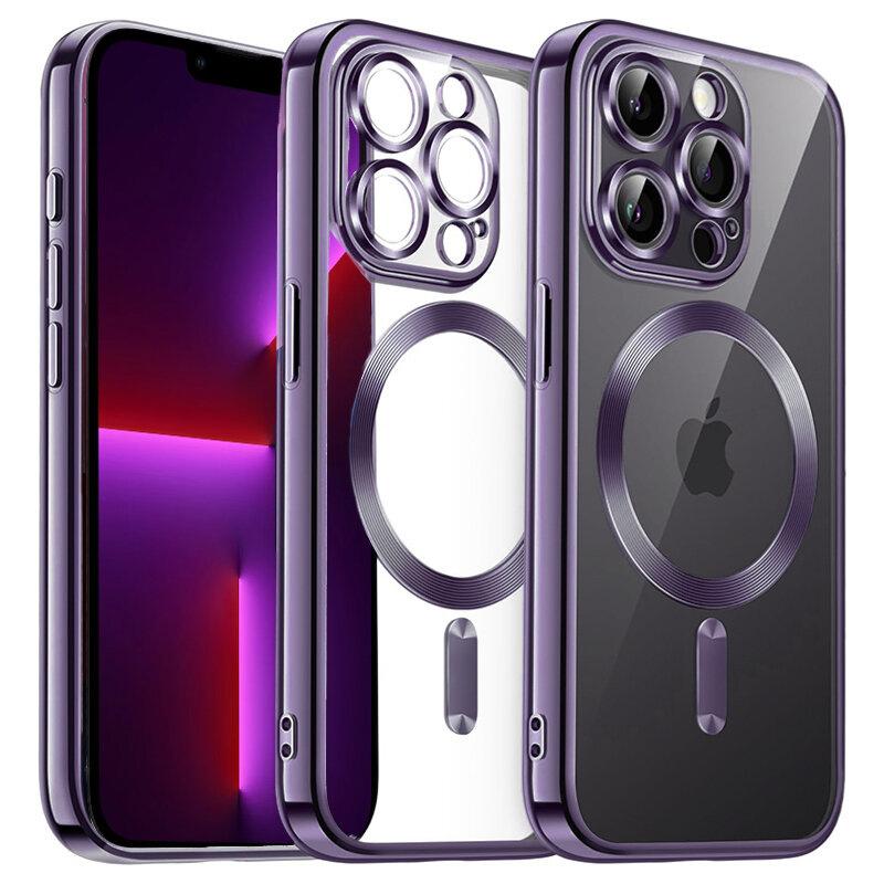 iPhone 13 Pro Case, Electro MagSafe, Purple + Screen Protector