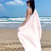 Spring Summer Scarves Imitation Cotton Linen Pure Color Simple Sun Protection Shawl Women's High-end Sense Long Silk Scarf Tourist Headscarf Wholesale