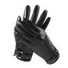 PU-Leder Herrenhandschuhe Winter Plus Samt Warmhalten Schwarz Touchscreen Fahrhandschuhe Dropshipping Fitnessstudio Handschuhe Herren Leder