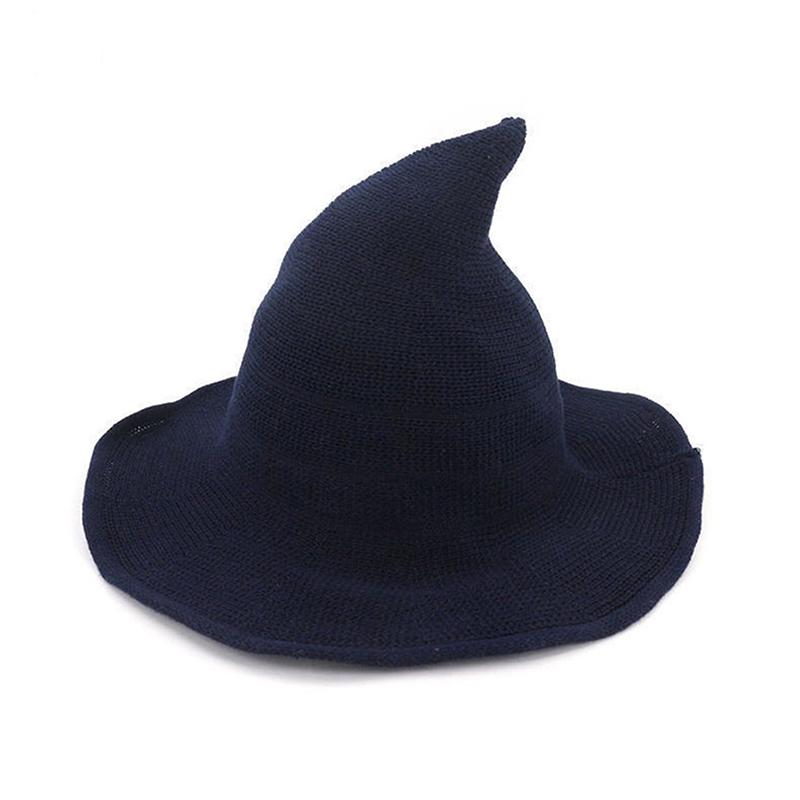Cappello da strega vintage per Halloween, in lana lavorata a maglia, per feste, maschere, accessori per la decorazione del festival