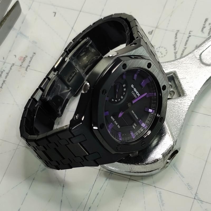 Casio Men Liquid Crystal,Analog Dual Display Series 44mm Black Watch GA-2100SKE-7A(Watch3--)