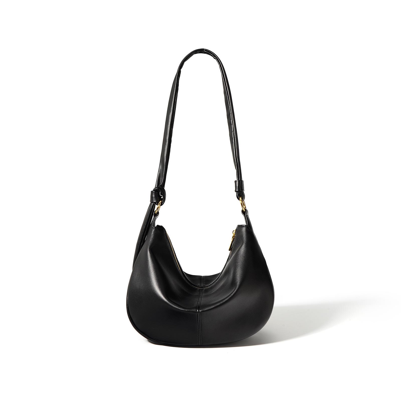 

Простая и вместительная сумка Женская нишевая сумка-мессенджер из мягкой кожи с кожаной текстурой Повседневная Легкая чёрный