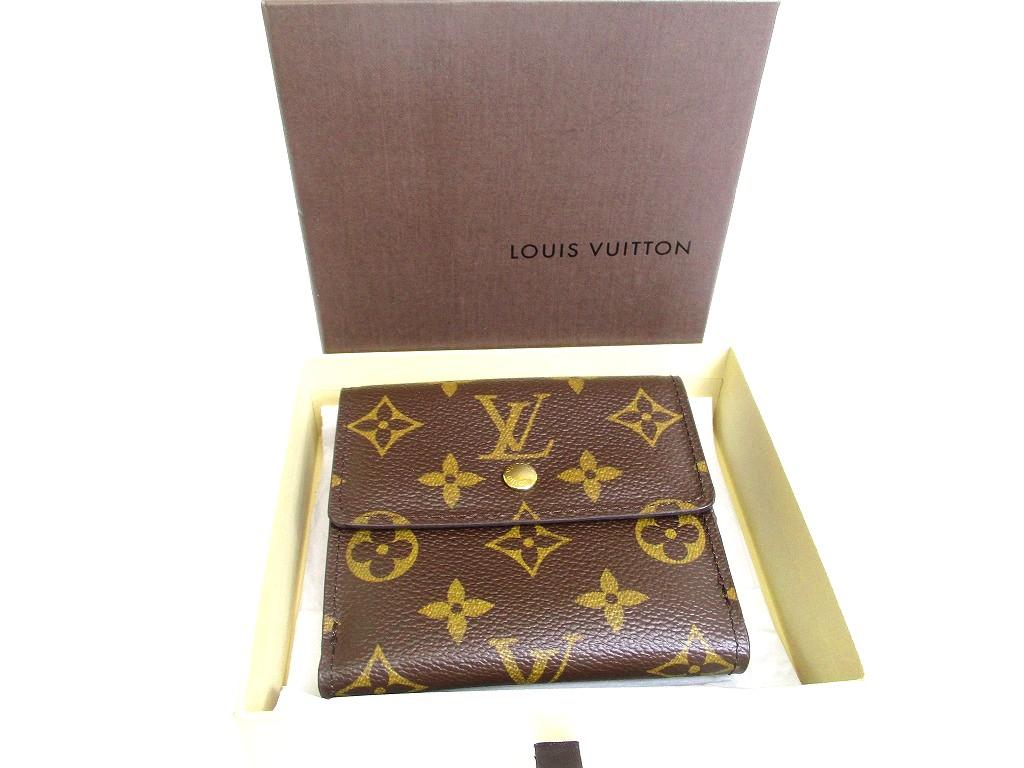 Authentic LOUIS VUITTON Monogram Brown Leather Bifold Wallet Compact Wallet #b124  Open Box
