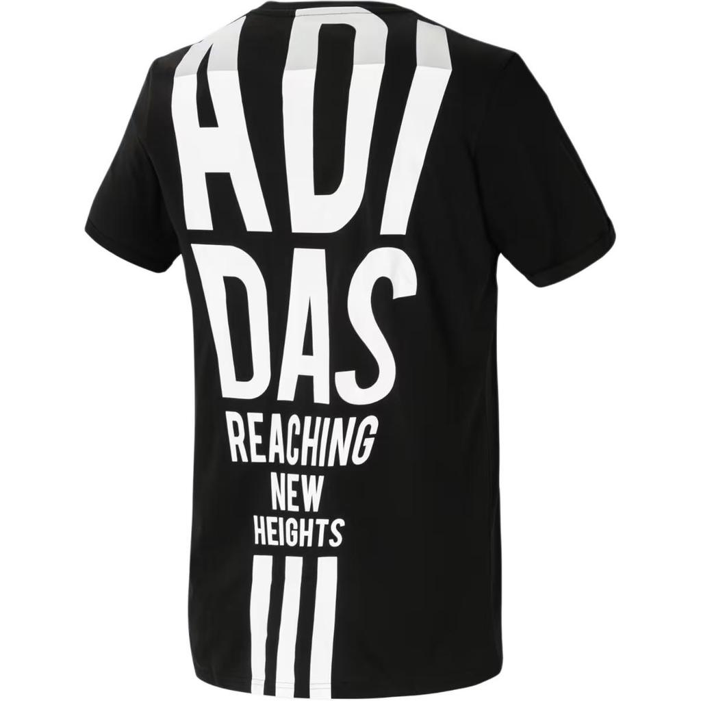 Adidas Neo Casual Series M Fav Slogan Round Neck Pullover Letter Short Sleeve T-Shirt Men T-Shirts Black DW8228