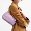 COACH Teri 25 Heart Charm Silver Metallic Leather Shoulder Bag Medium Women's Light Purple