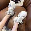 New Spring Autumn Thick Sole Casual Lace Up Shoes Height Increasing Versatile Student Chunky Sneakers Bestseller Footwear
