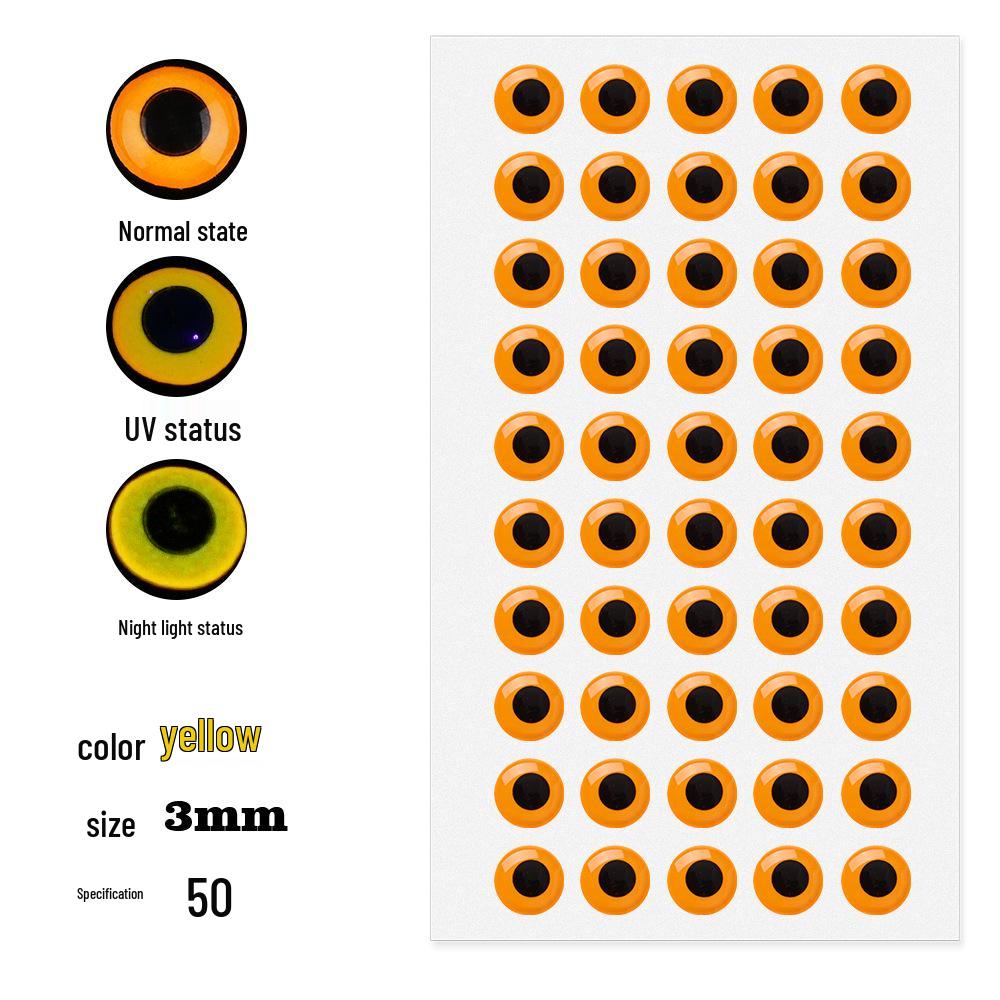 50-Pack 3D Luminous Bionic Fish Eyes for Fly Fishing and Fly Tying