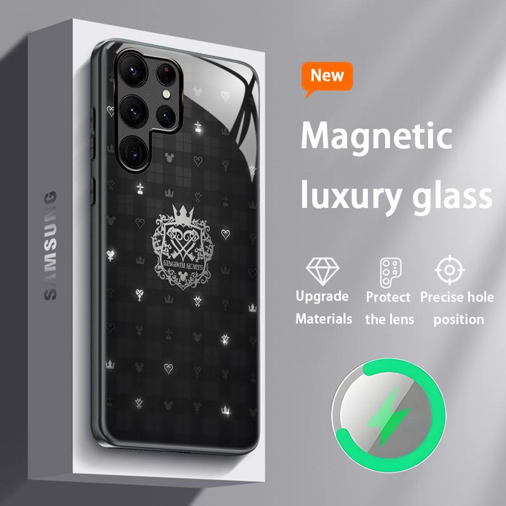 Hot Kingdom Hearts Game Phone Case For Samsung S25 S24 S23 S22 S21 S20 Plus Ultra Note20 Glass Magnetic Case