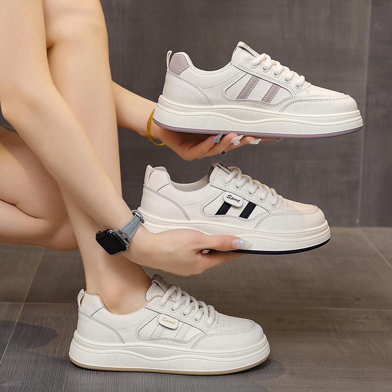 Women's Shoes Leather Little White Shoes Women's New Summer Student Casual Board Shoes Versatile Soft-soled Sports Shoes