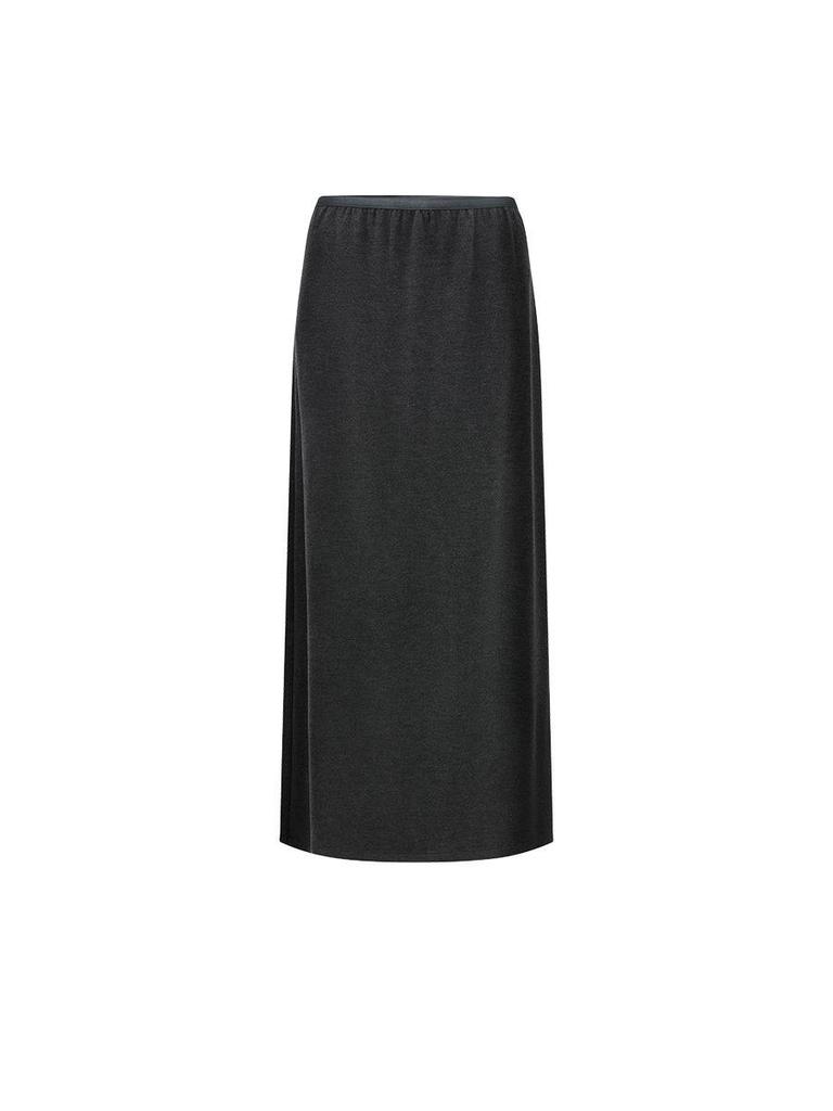 Women's Winter Knit Snowflake Velvet Skirt - Korean Style, Warm, Versatile, Loose Slimming, Back Slit Midi Skirt
