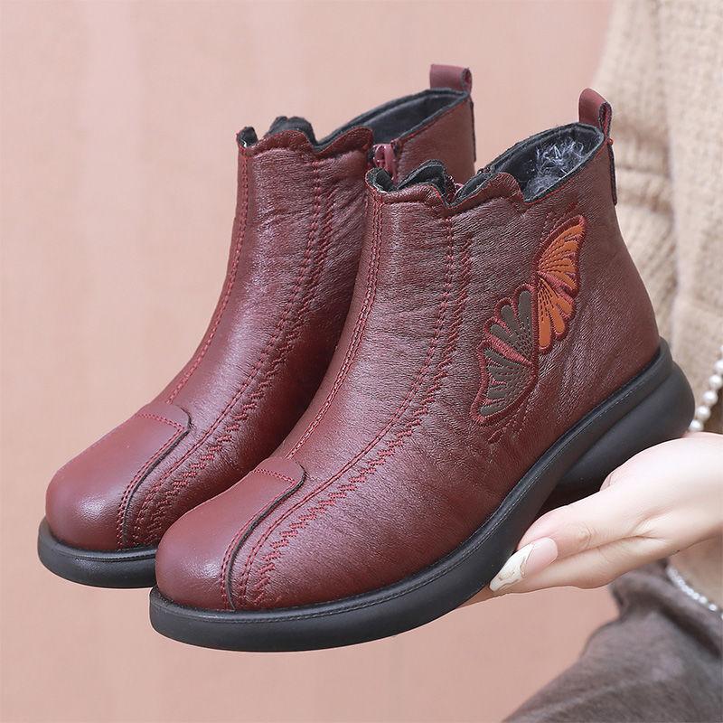 Winter velvet warm old north cloth shoes soft sole thickened women's shoes middle-aged and elderly mother shoes cotton boots the elderly cotton shoes