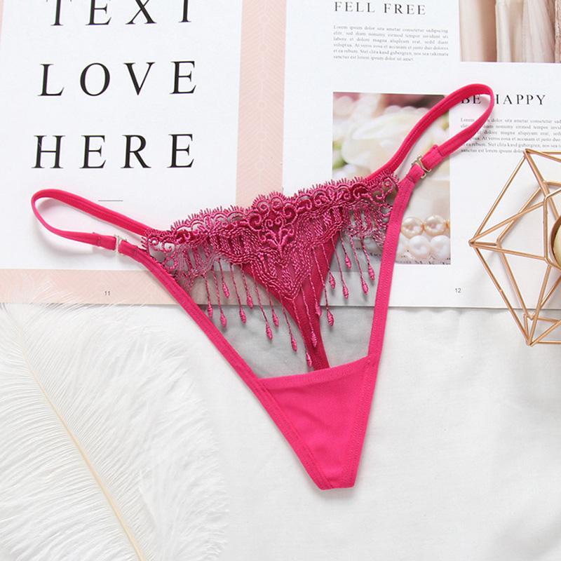 Sexy Floral Tanga Damen Höschen bestickt Mesh Garn Perspektive Frauen Unterwäsche T-Back G-String K74