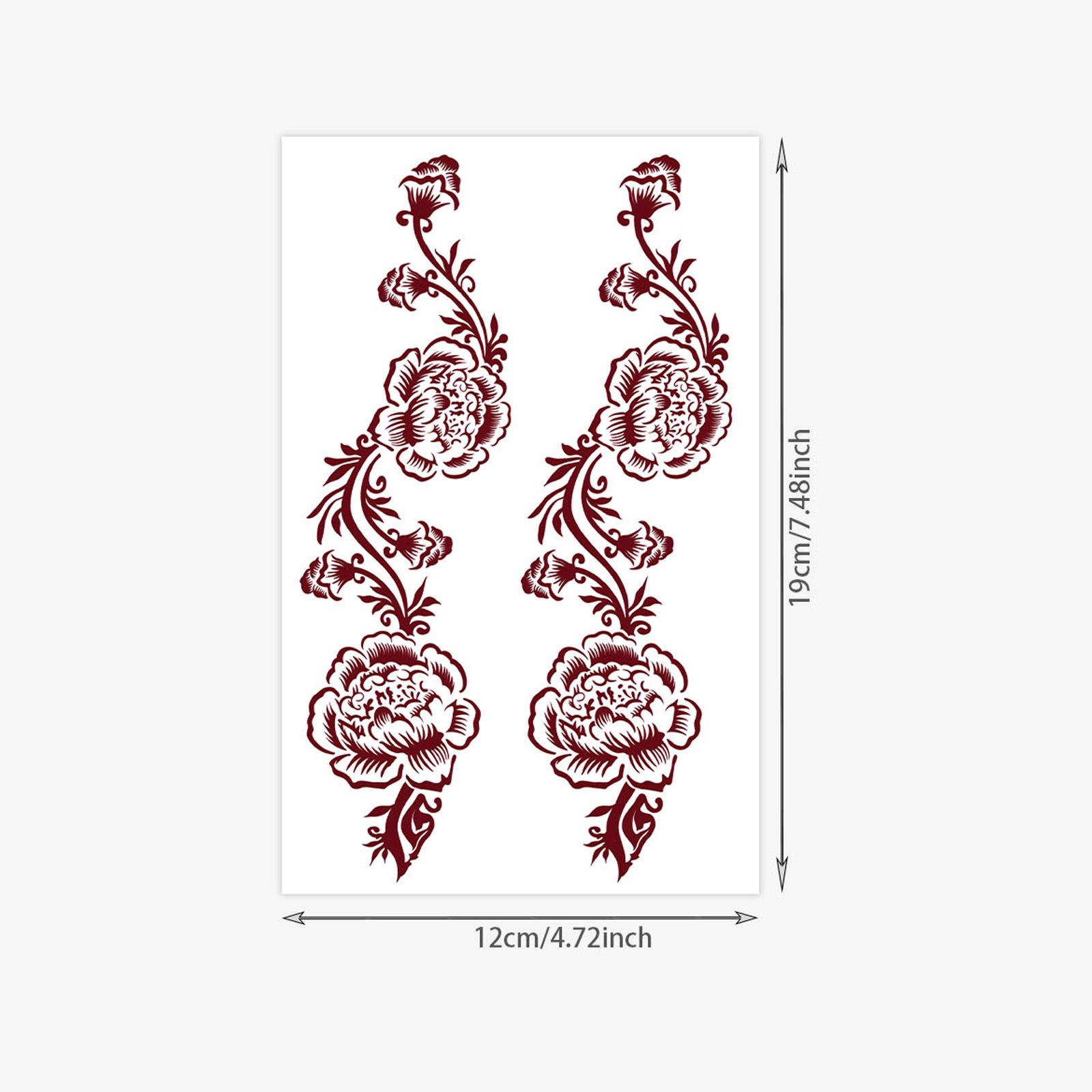 Tattoo Sticker Red Rose Totem Hand Back Waterproof Female Tattoo Sticker Tattoo 12*19CM