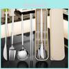 Stainless Steel Portable Cutlery Set With Travel Case For Students And Adults