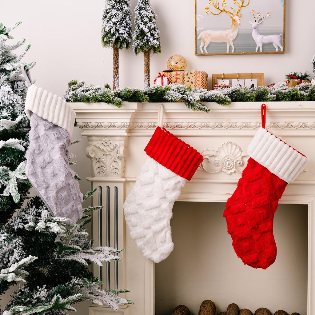 Stylish And Elegant Plush Christmas Stockings For Festive Winter Celebrations