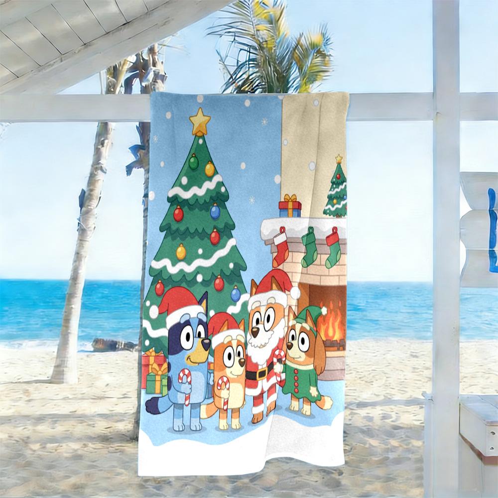 Christmas Family Fun Beach Towel Soft Durable Quick-Dry Comfortable Lightweight Suitable for Swimming, Gym, Camping, Yoga Vacation