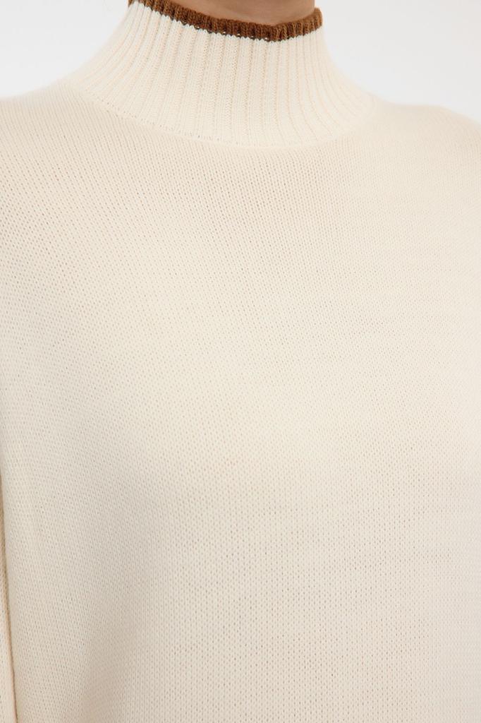 Women's Fashionable Stylish Sweater Black Wide Fit Basic Color Blocked Knitwear Sweater