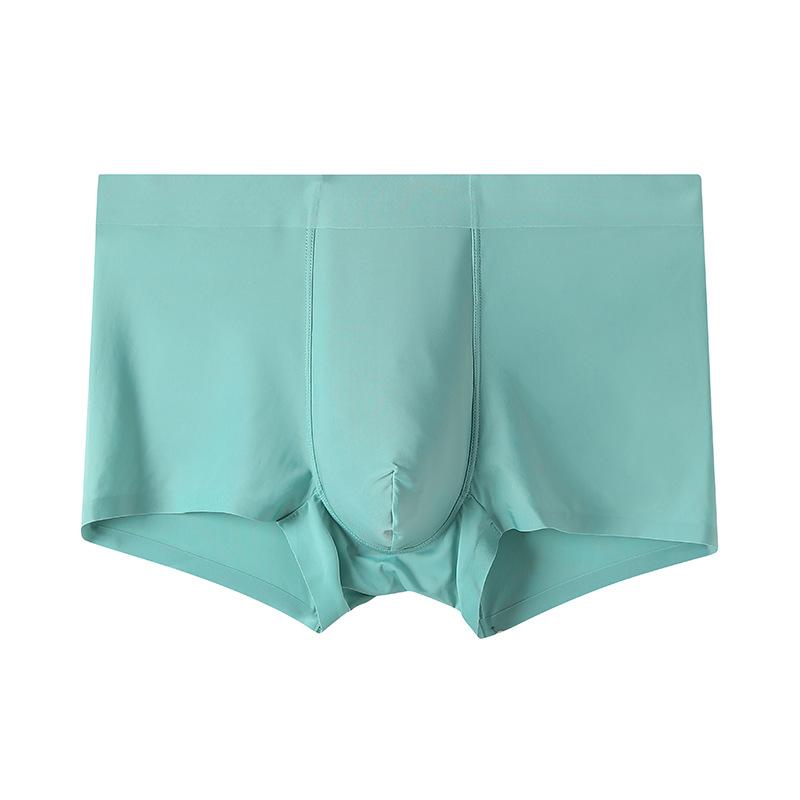 Plus-size Men's Summer Thin Ice Silk Graphene Antibacterial Crotch Non-mark Flat Angle Briefs